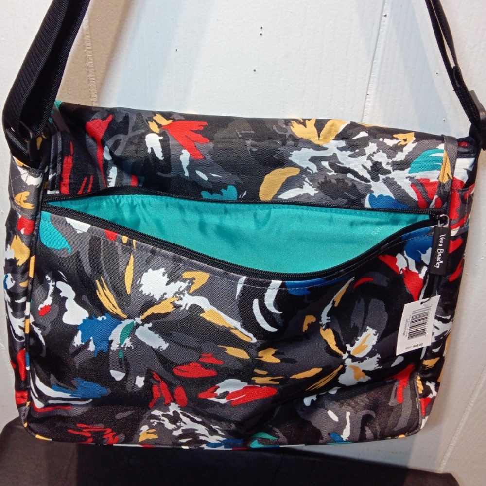 Vera Bradley Lightenup Messenger Bag Splash Floral - Picture 6 of 7